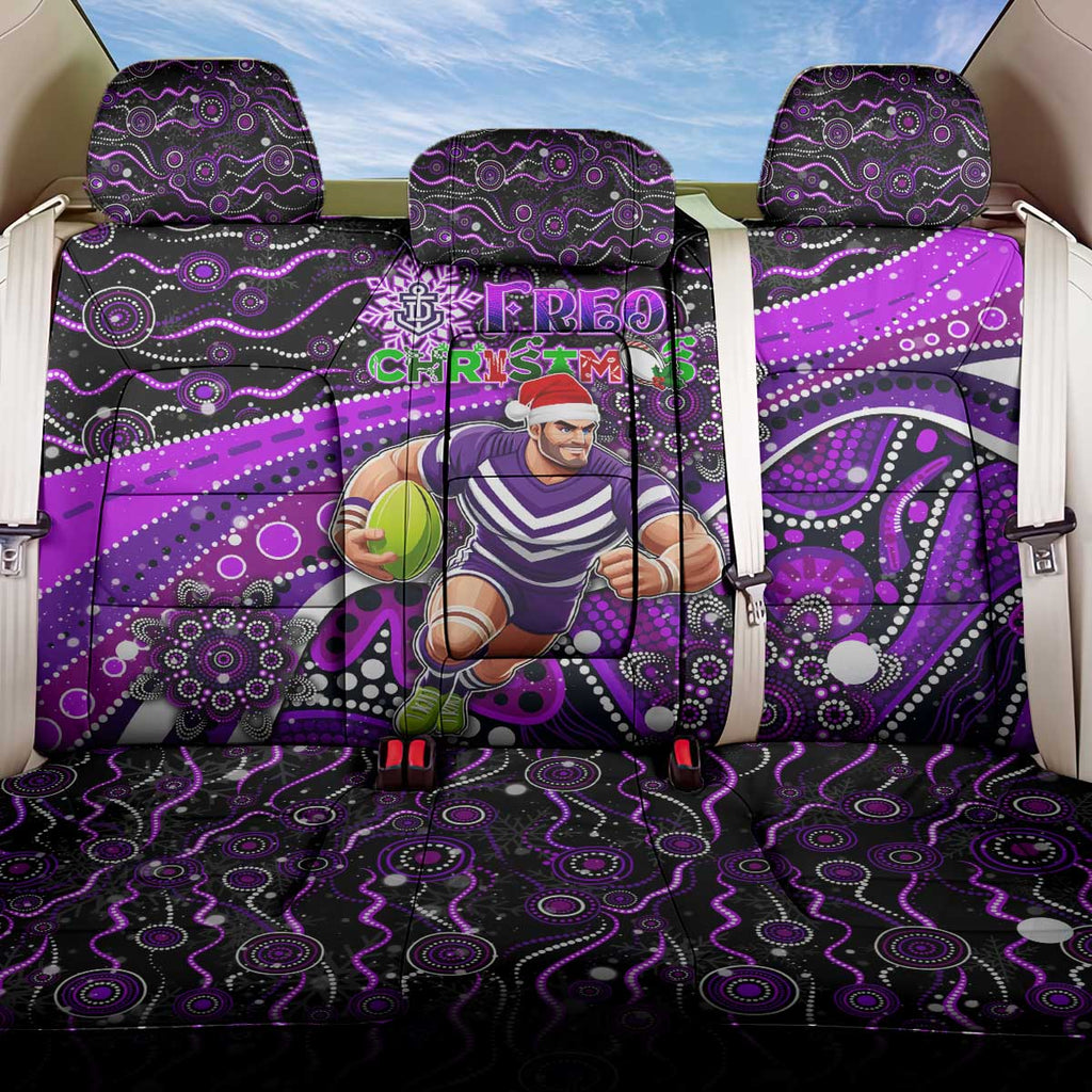 Merry Christmas AFL Fremantle Freo Back Car Seat Cover Aboriginal Santa Football Mascot