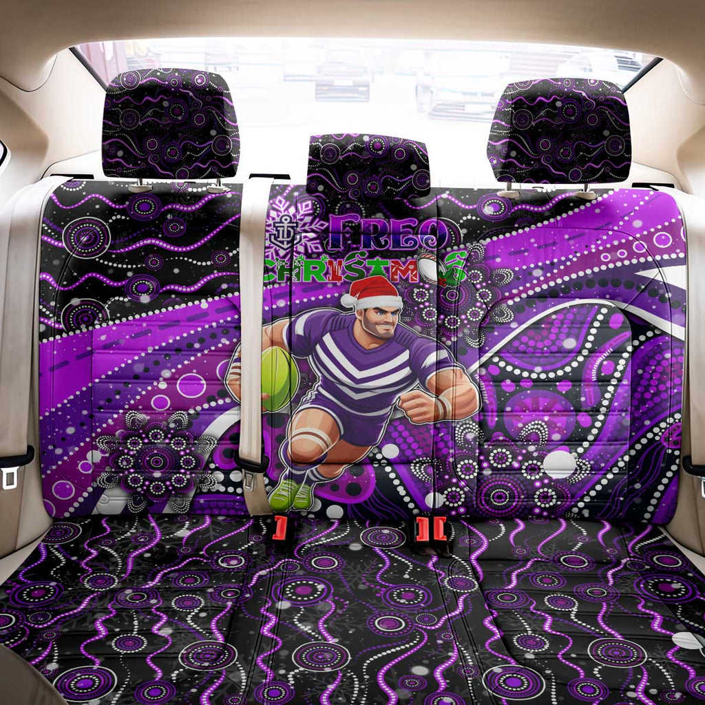 Merry Christmas AFL Fremantle Freo Back Car Seat Cover Aboriginal Santa Football Mascot