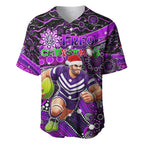 Merry Christmas AFL Fremantle Freo Baseball Jersey Aboriginal Santa Football Mascot