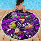 Merry Christmas AFL Fremantle Freo Beach Blanket Aboriginal Santa Football Mascot