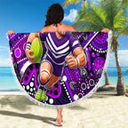 Merry Christmas AFL Fremantle Freo Beach Blanket Aboriginal Santa Football Mascot