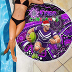 Merry Christmas AFL Fremantle Freo Beach Blanket Aboriginal Santa Football Mascot