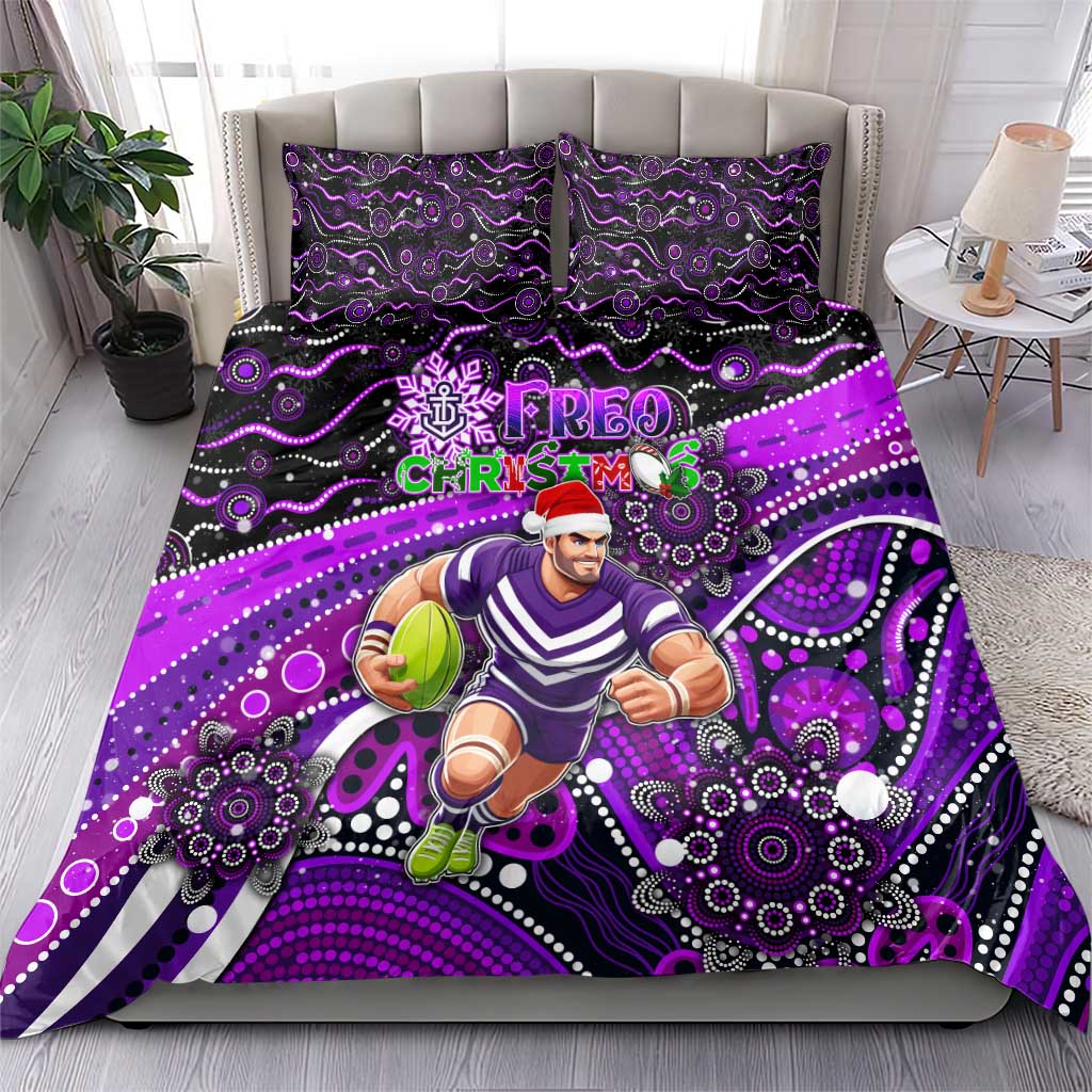 Merry Christmas AFL Fremantle Freo Bedding Set Aboriginal Santa Football Mascot