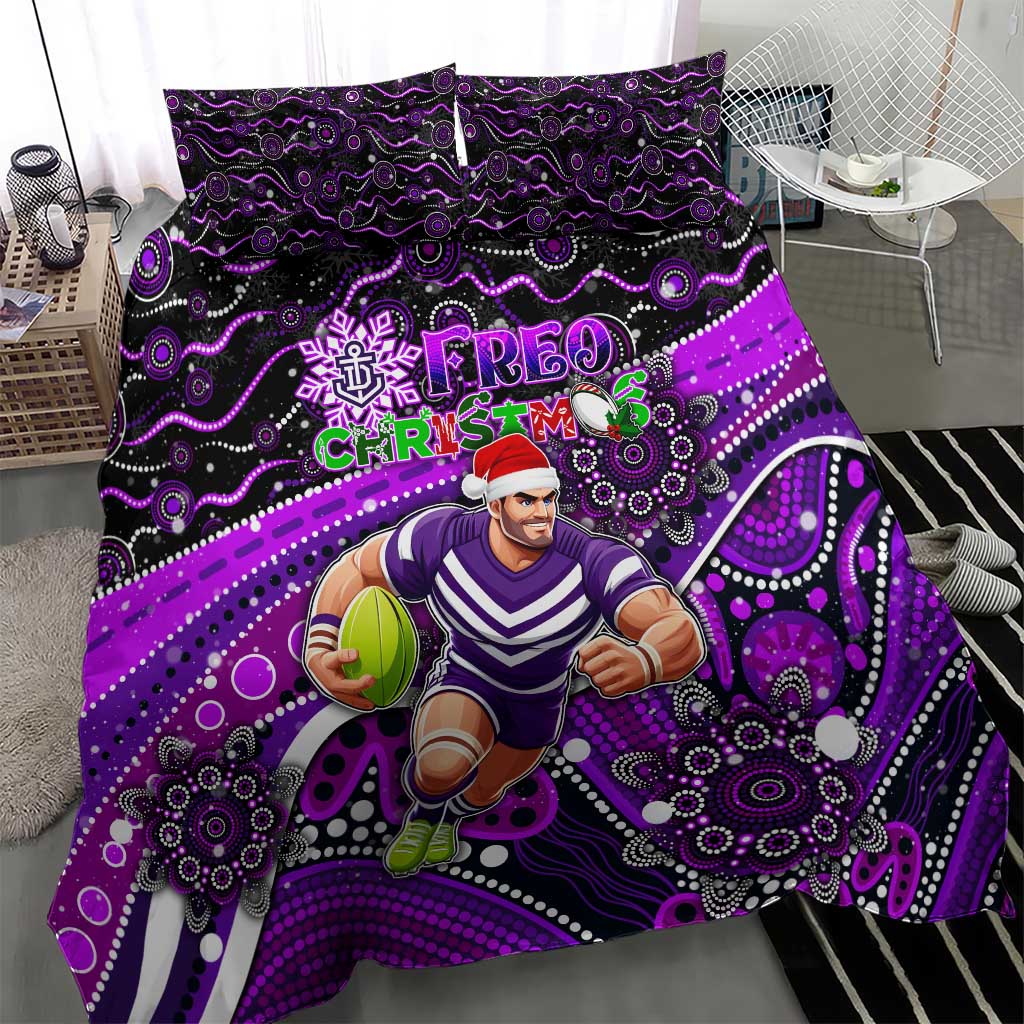 Merry Christmas AFL Fremantle Freo Bedding Set Aboriginal Santa Football Mascot