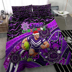 Merry Christmas AFL Fremantle Freo Bedding Set Aboriginal Santa Football Mascot