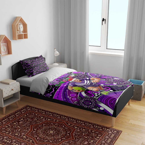 Merry Christmas AFL Fremantle Freo Bedding Set Aboriginal Santa Football Mascot