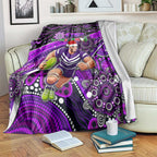 Merry Christmas AFL Fremantle Freo Blanket Aboriginal Santa Football Mascot
