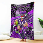 Merry Christmas AFL Fremantle Freo Blanket Aboriginal Santa Football Mascot