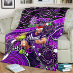 Merry Christmas AFL Fremantle Freo Blanket Aboriginal Santa Football Mascot