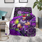 Merry Christmas AFL Fremantle Freo Blanket Aboriginal Santa Football Mascot
