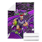 Merry Christmas AFL Fremantle Freo Blanket Aboriginal Santa Football Mascot