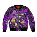 Merry Christmas AFL Fremantle Freo Bomber Jacket Aboriginal Santa Football Mascot