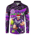 Merry Christmas AFL Fremantle Freo Button Sweatshirt Aboriginal Santa Football Mascot