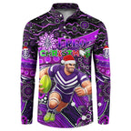 Merry Christmas AFL Fremantle Freo Button Sweatshirt Aboriginal Santa Football Mascot
