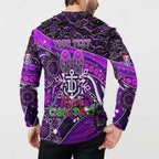 Merry Christmas AFL Fremantle Freo Button Sweatshirt Aboriginal Santa Football Mascot