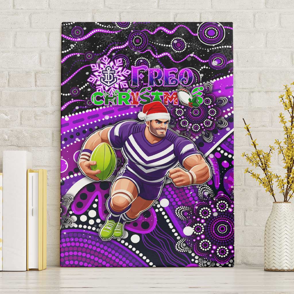 Merry Christmas AFL Fremantle Freo Canvas Wall Art Aboriginal Santa Football Mascot