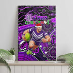 Merry Christmas AFL Fremantle Freo Canvas Wall Art Aboriginal Santa Football Mascot