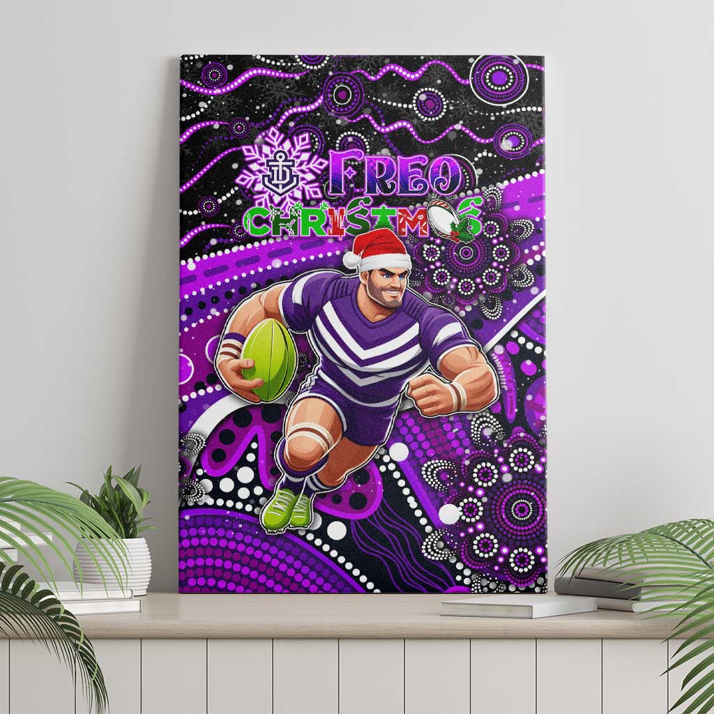 Merry Christmas AFL Fremantle Freo Canvas Wall Art Aboriginal Santa Football Mascot