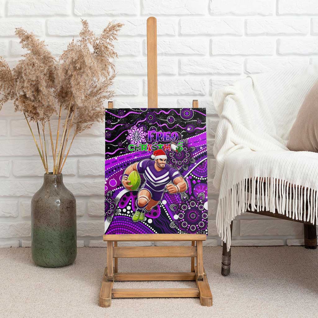 Merry Christmas AFL Fremantle Freo Canvas Wall Art Aboriginal Santa Football Mascot