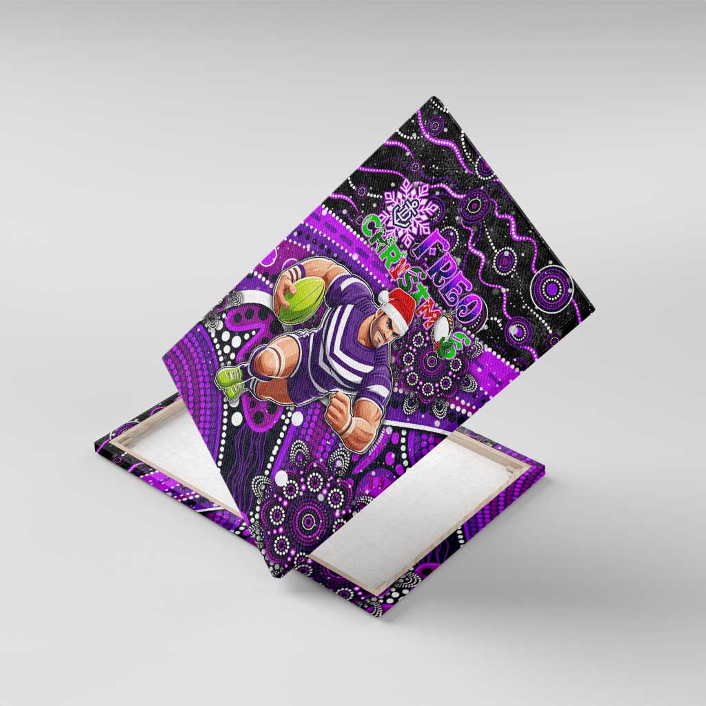 Merry Christmas AFL Fremantle Freo Canvas Wall Art Aboriginal Santa Football Mascot