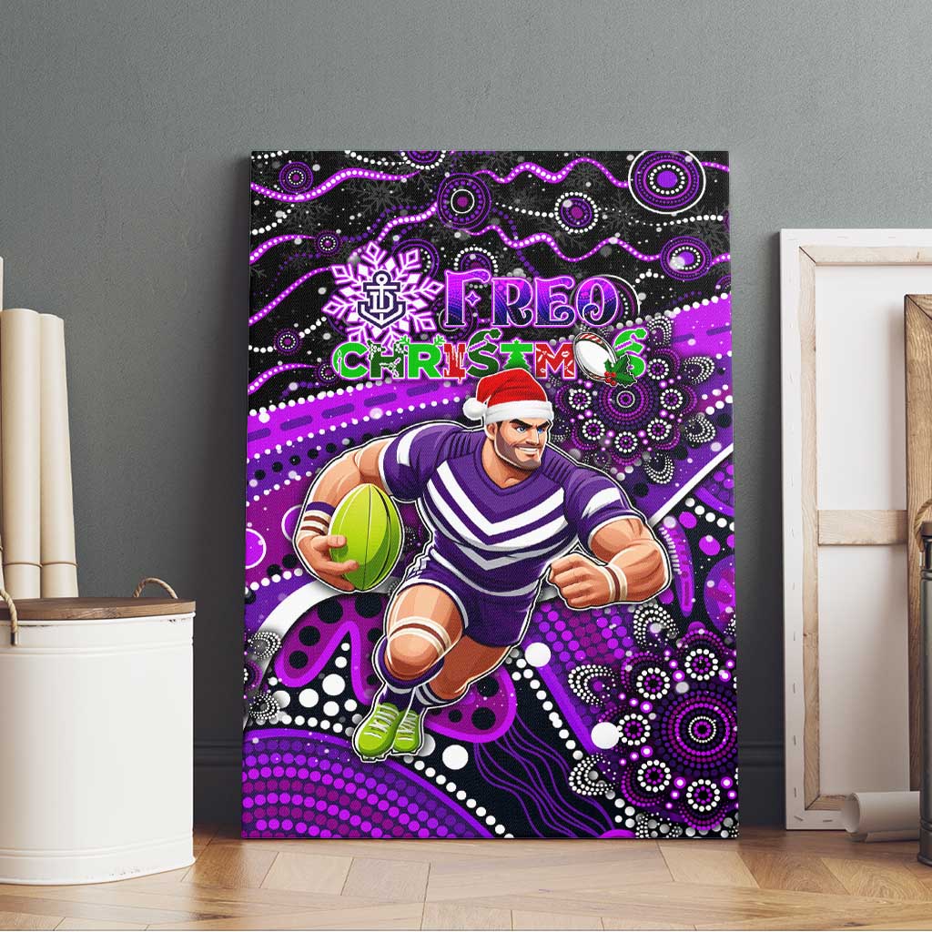 Merry Christmas AFL Fremantle Freo Canvas Wall Art Aboriginal Santa Football Mascot