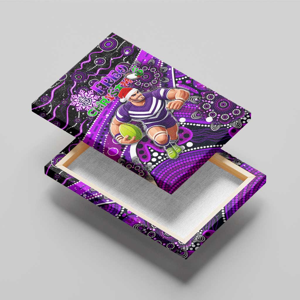 Merry Christmas AFL Fremantle Freo Canvas Wall Art Aboriginal Santa Football Mascot
