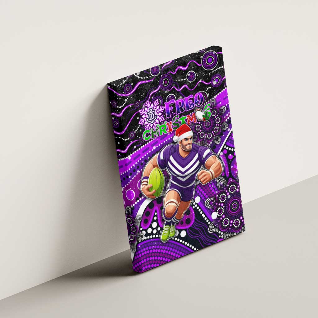 Merry Christmas AFL Fremantle Freo Canvas Wall Art Aboriginal Santa Football Mascot