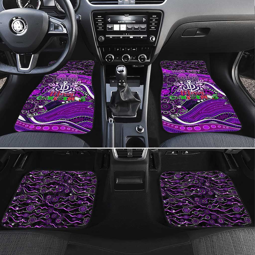 Merry Christmas AFL Fremantle Freo Car Mats Aboriginal Santa Football Mascot