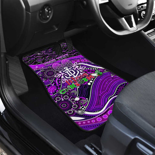 Merry Christmas AFL Fremantle Freo Car Mats Aboriginal Santa Football Mascot