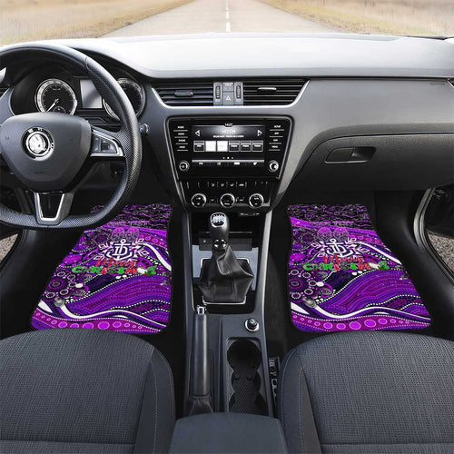 Merry Christmas AFL Fremantle Freo Car Mats Aboriginal Santa Football Mascot