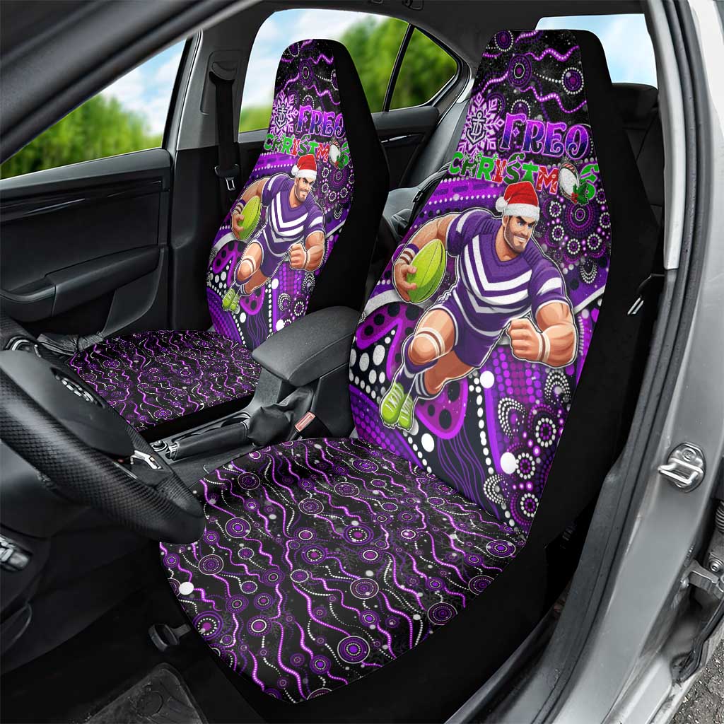 Merry Christmas AFL Fremantle Freo Car Seat Cover Aboriginal Santa Football Mascot