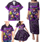 Merry Christmas AFL Fremantle Freo Family Matching Puletasi and Hawaiian Shirt Aboriginal Santa Football Mascot