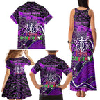 Merry Christmas AFL Fremantle Freo Family Matching Tank Maxi Dress and Hawaiian Shirt Aboriginal Santa Football Mascot