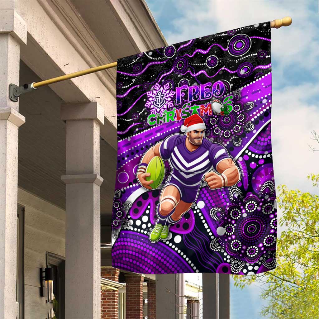 Merry Christmas AFL Fremantle Freo Garden Flag Aboriginal Santa Football Mascot