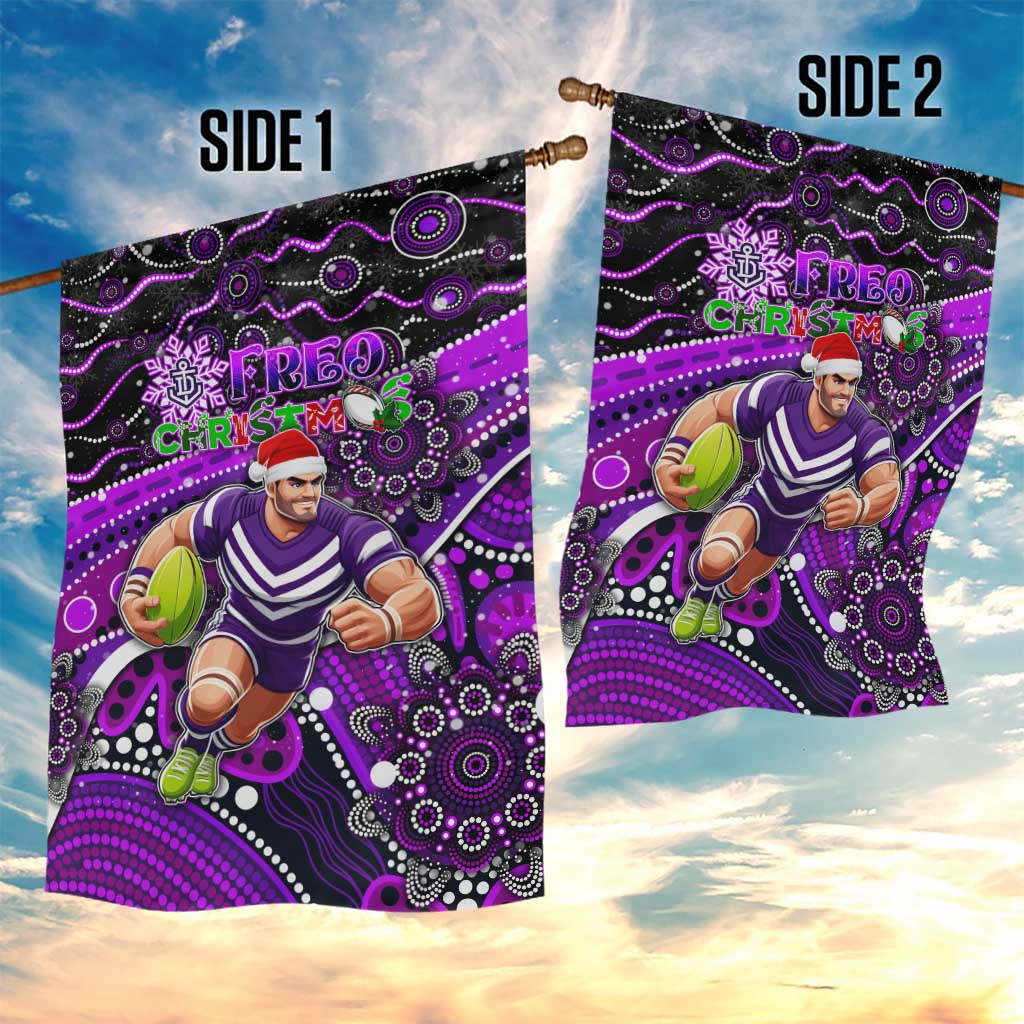 Merry Christmas AFL Fremantle Freo Garden Flag Aboriginal Santa Football Mascot