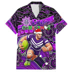 Merry Christmas AFL Fremantle Freo Hawaiian Shirt Aboriginal Santa Football Mascot