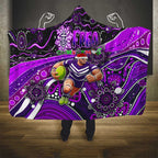 Merry Christmas AFL Fremantle Freo Hooded Blanket Aboriginal Santa Football Mascot