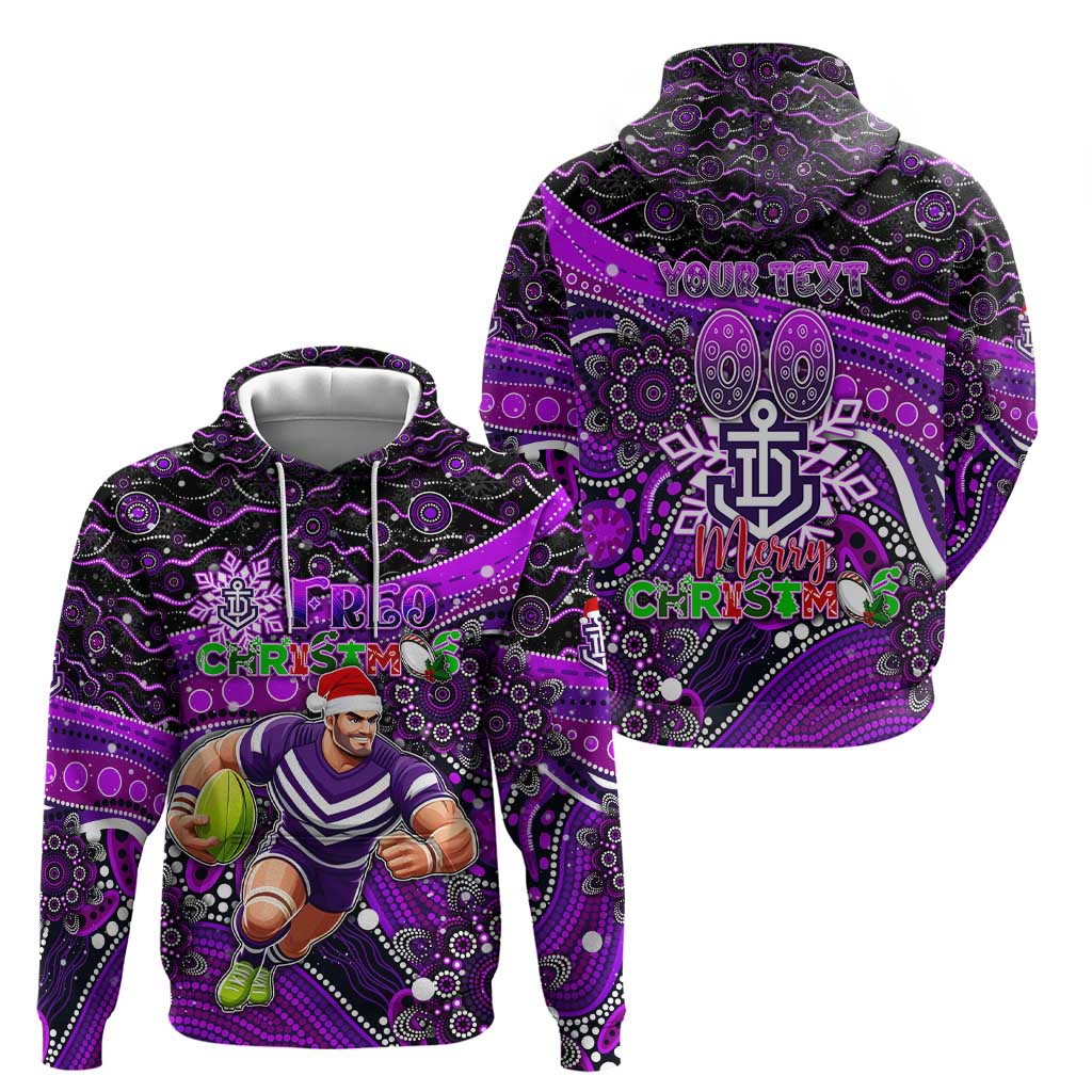 Merry Christmas AFL Fremantle Freo Hoodie Aboriginal Santa Football Mascot
