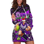Merry Christmas AFL Fremantle Freo Hoodie Dress Aboriginal Santa Football Mascot