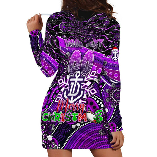 Merry Christmas AFL Fremantle Freo Hoodie Dress Aboriginal Santa Football Mascot