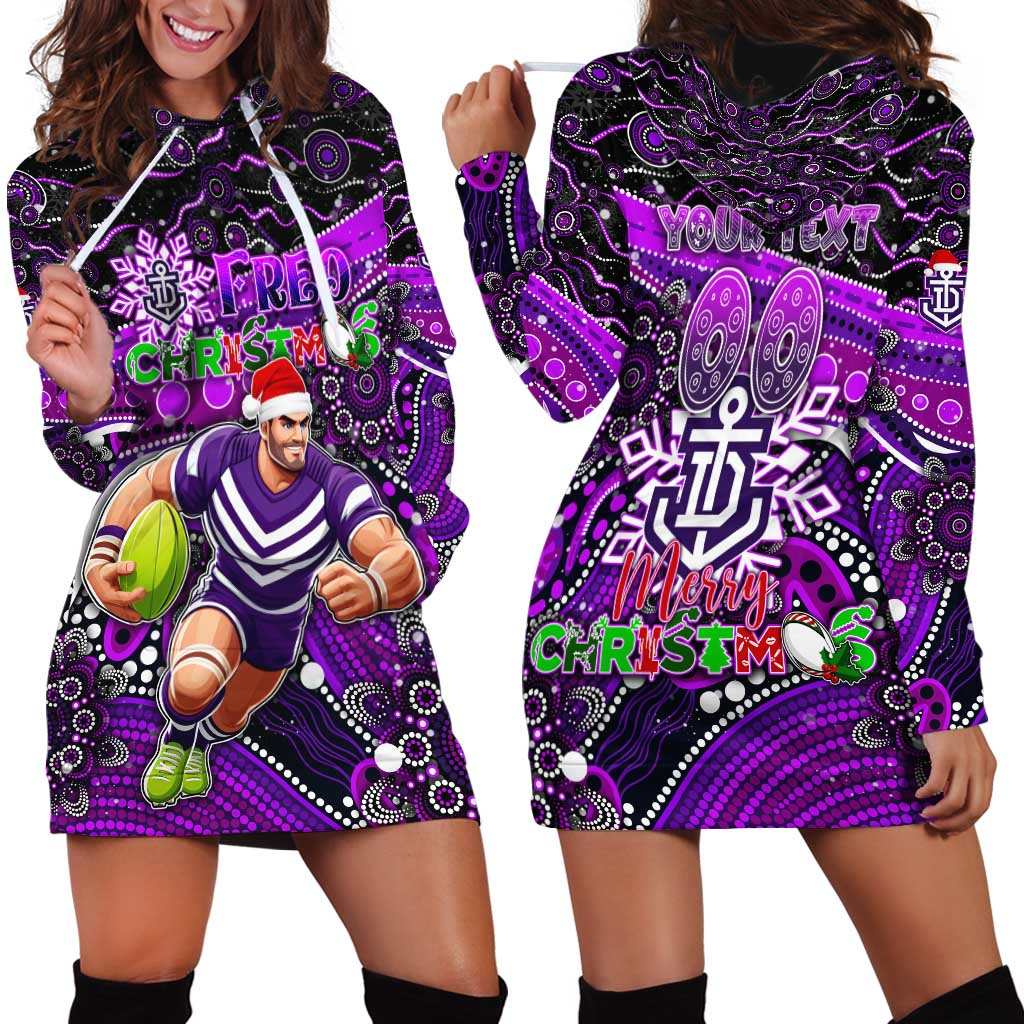Merry Christmas AFL Fremantle Freo Hoodie Dress Aboriginal Santa Football Mascot
