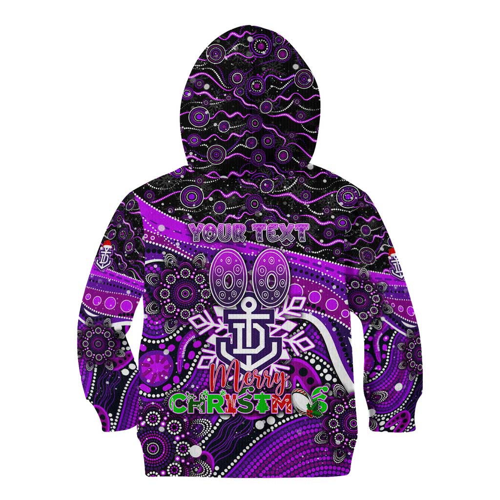 Merry Christmas AFL Fremantle Freo Kid Hoodie Aboriginal Santa Football Mascot