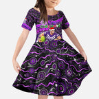 Merry Christmas AFL Fremantle Freo Kid Short Sleeve Dress Aboriginal Santa Football Mascot