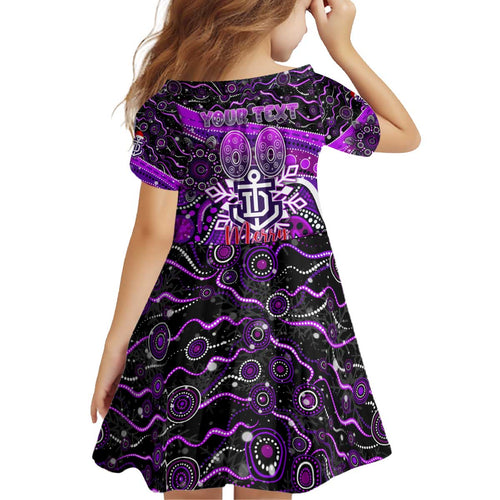 Merry Christmas AFL Fremantle Freo Kid Short Sleeve Dress Aboriginal Santa Football Mascot