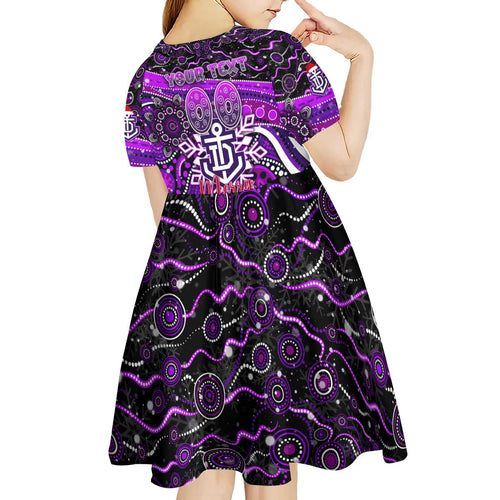 Merry Christmas AFL Fremantle Freo Kid Short Sleeve Dress Aboriginal Santa Football Mascot