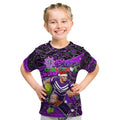 Merry Christmas AFL Fremantle Freo Kid T Shirt Aboriginal Santa Football Mascot