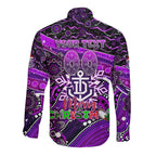 Merry Christmas AFL Fremantle Freo Long Sleeve Button Shirt Aboriginal Santa Football Mascot