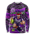 Merry Christmas AFL Fremantle Freo Long Sleeve Shirt Aboriginal Santa Football Mascot