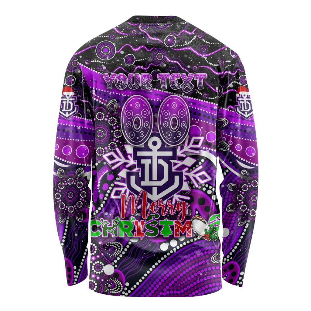 Merry Christmas AFL Fremantle Freo Long Sleeve Shirt Aboriginal Santa Football Mascot