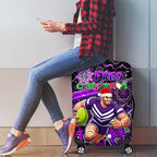 Merry Christmas AFL Fremantle Freo Luggage Cover Aboriginal Santa Football Mascot